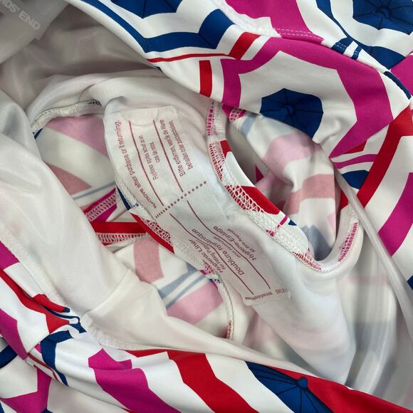 NWT Lands' End Umbrella Print Swim Skirt Pink Red Navy Womens 4 - Picture 7 of 7